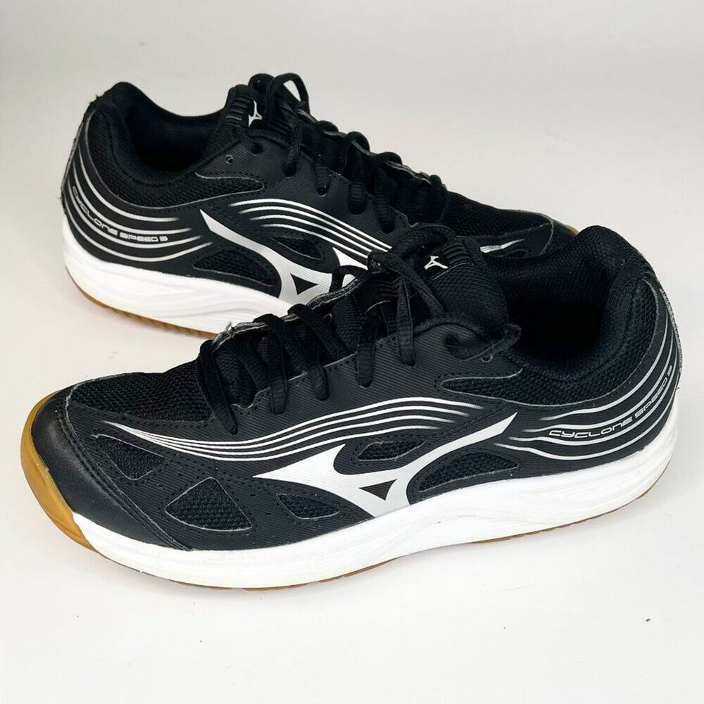 Mizuno Cyclone Speed 3 Volleyball Sneakers Shoes Black Silver Women 8